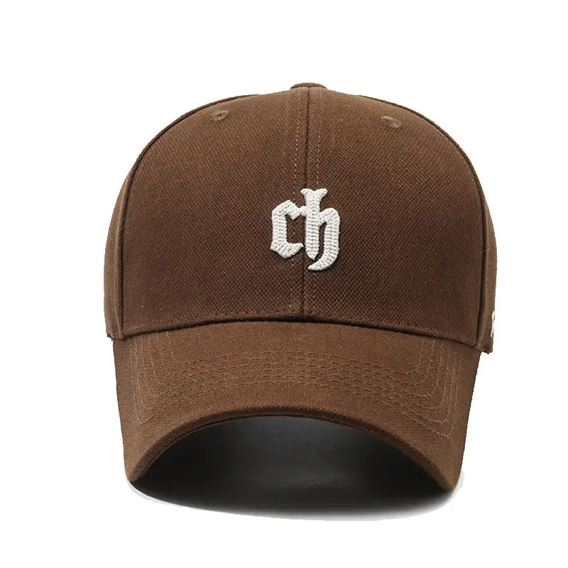 Korean Style Brown Baseball Cap for Women with Wide Brim