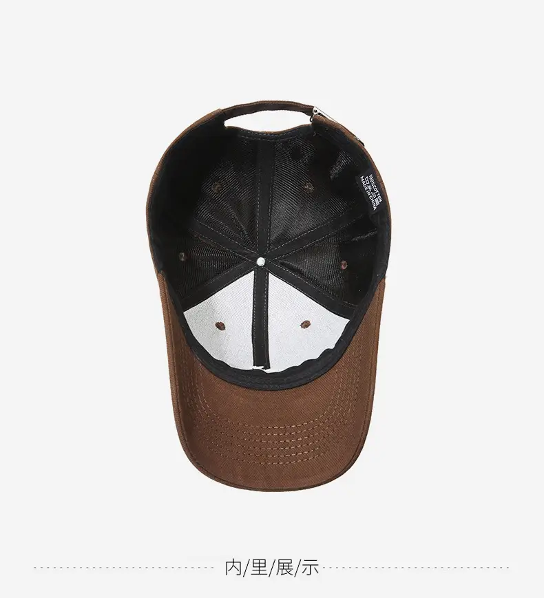 Korean Style Brown Baseball Cap for Women with Wide Brim — feature 14