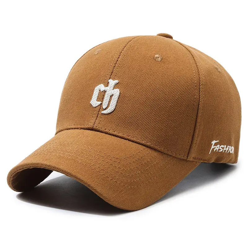 Korean Style Brown Baseball Cap for Women with Wide Brim