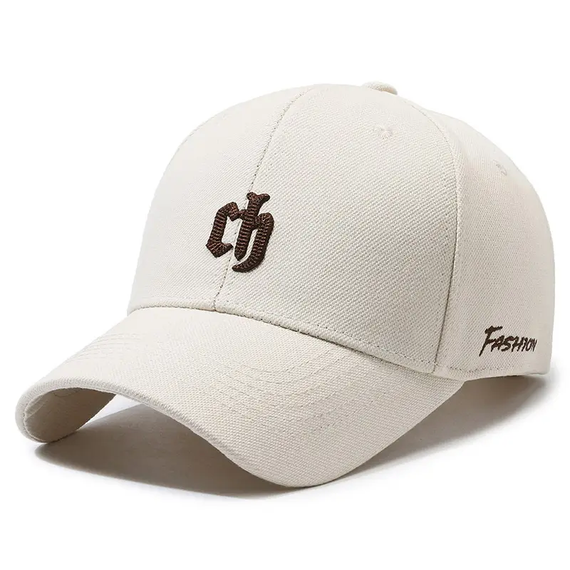 Korean Style Brown Baseball Cap for Women with Wide Brim