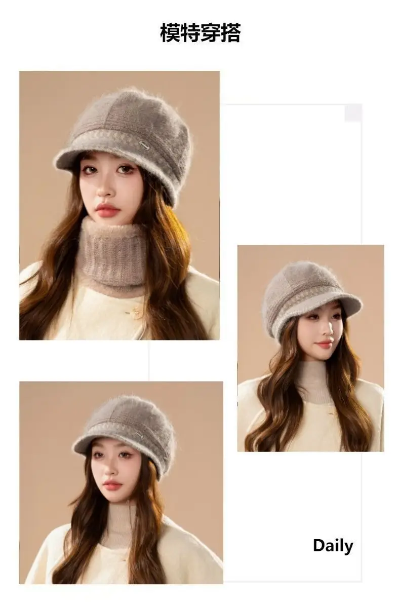 Women Wool Warm Hat Winter Ear Protection Cap — feature 10