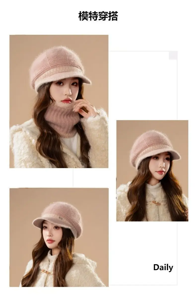 Women Wool Warm Hat Winter Ear Protection Cap — feature 12