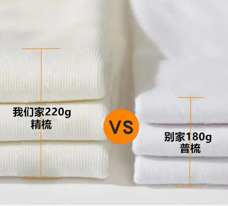 Heavy 230g solid color men's and women's short sleeve bottoming shirt pure white T-shirt combed cotton Tee half sleeve support customization — feature 5