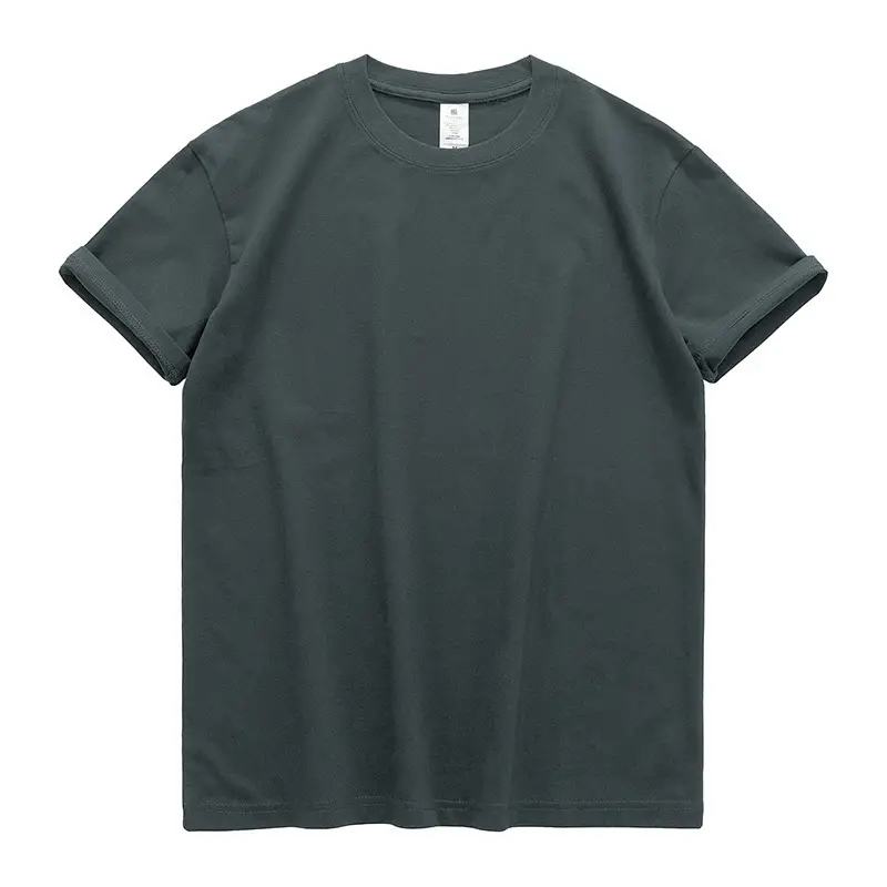 Heavy 230g solid color men's and women's short sleeve bottoming shirt pure white T-shirt combed cotton Tee half sleeve support customization