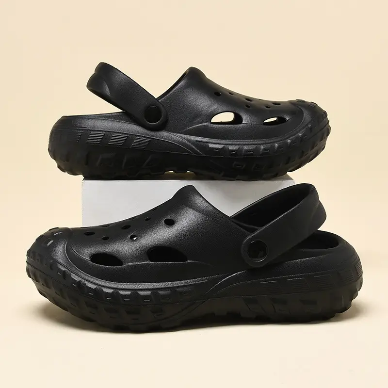 Croc Shoes Women's Summer Outer Wear Thick-Soled Non-Slip Toe-Toe Beach Non-Stinky Feet Wear-Resistant Breathable Men's Sandals - Image 2