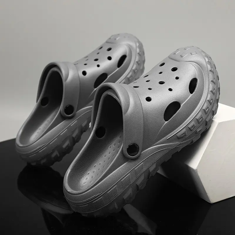 Croc Shoes Women's Summer Outer Wear Thick-Soled Non-Slip Toe-Toe Beach Non-Stinky Feet Wear-Resistant Breathable Men's Sandals - Image 3