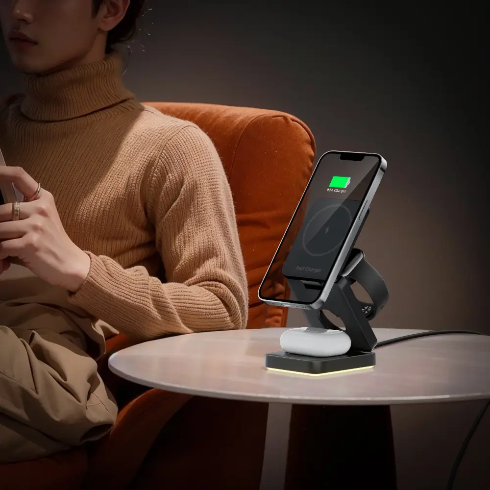 Three-In-One Wireless Charger with Light for Apple Phones & Watches - Image 6
