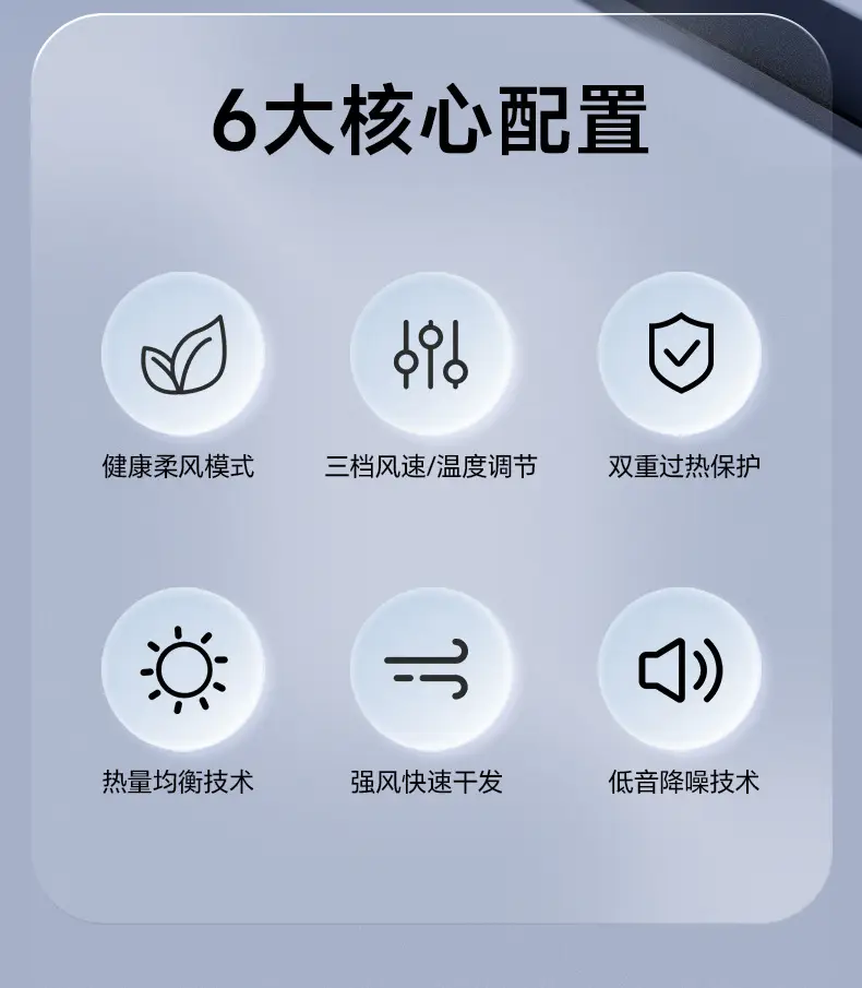 Cross-Border Hair Dryer with Blue Light & Negative Ion Technology — feature 8
