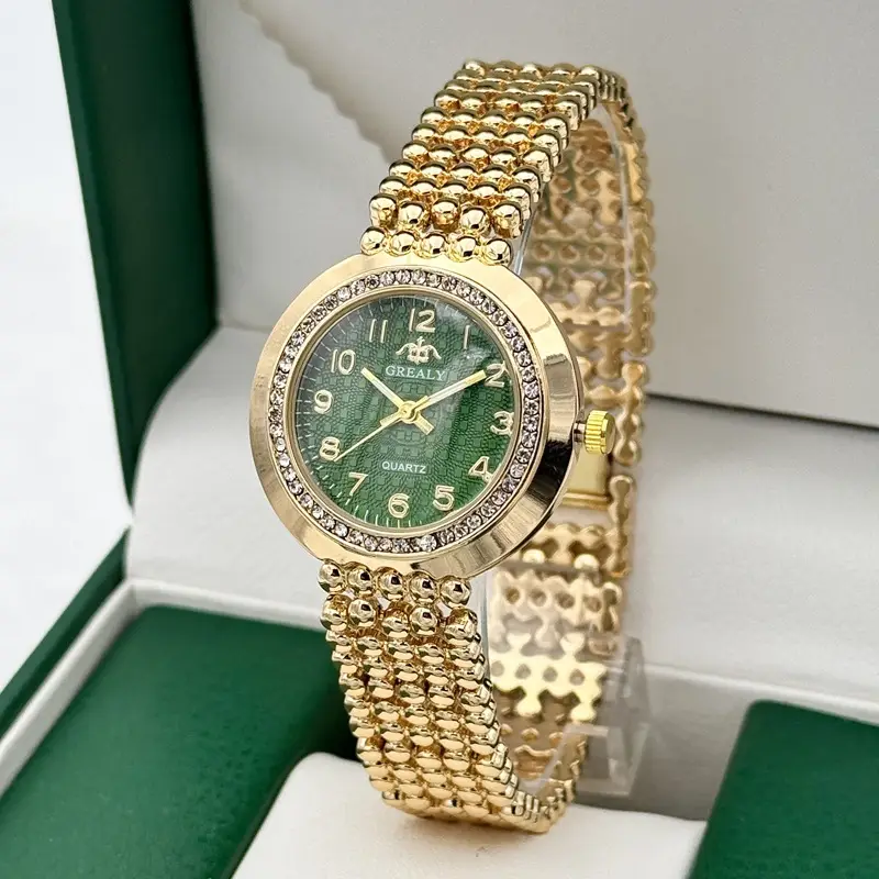 Korean Style Quartz Women's Watch with Crystal Band - Image 9
