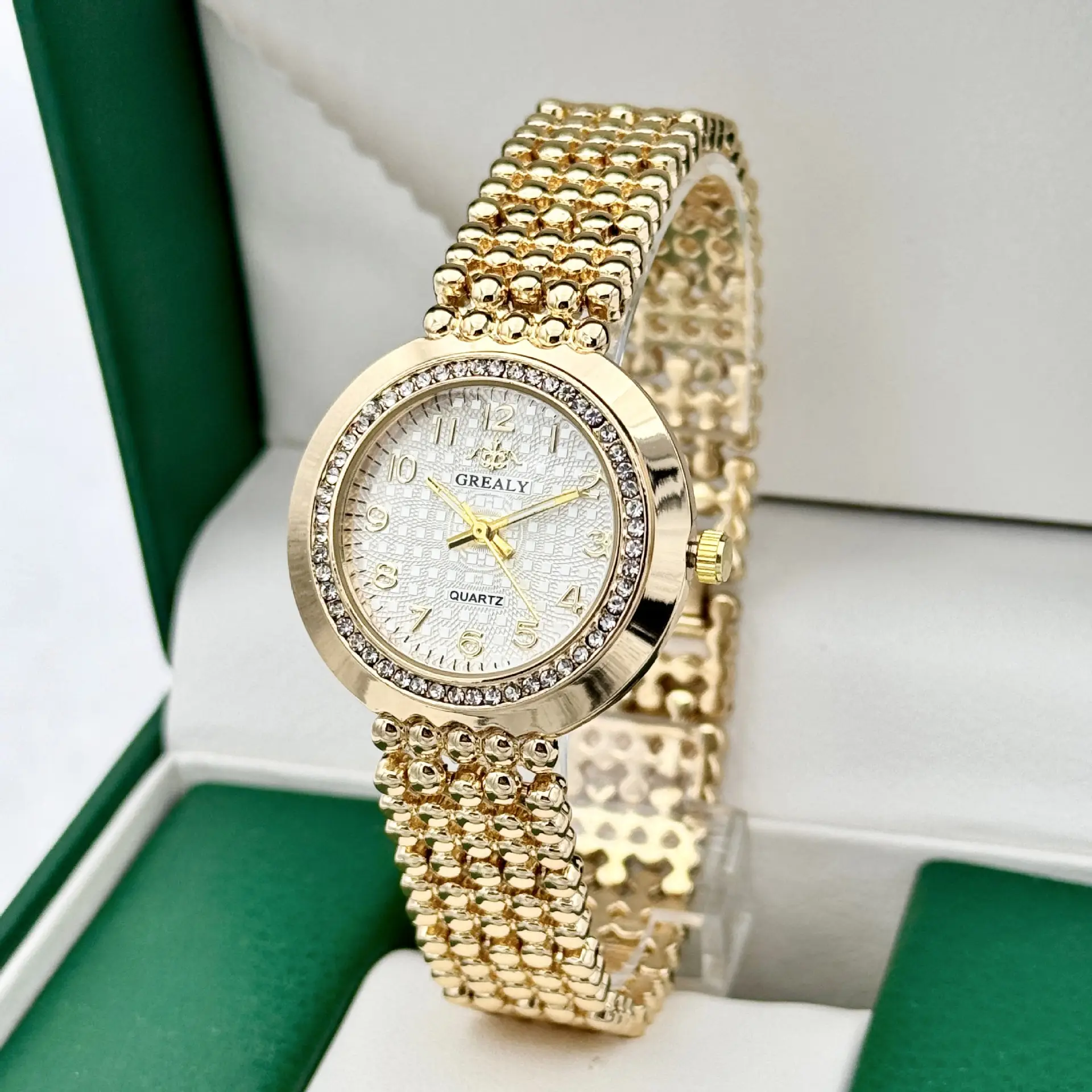 Korean Style Quartz Women's Watch with Crystal Band — feature 8