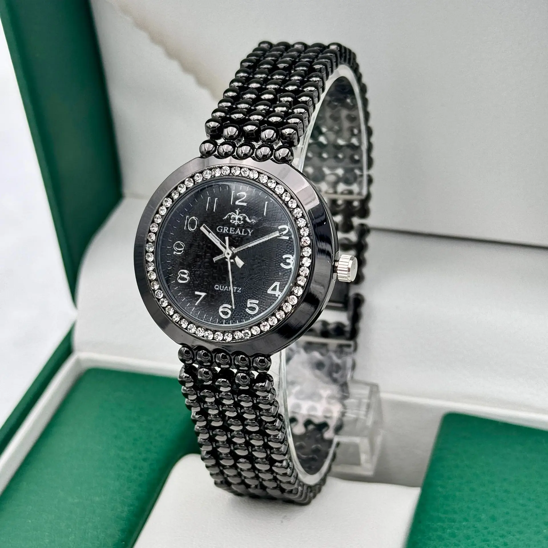 Korean Style Quartz Women's Watch with Crystal Band - Image 5