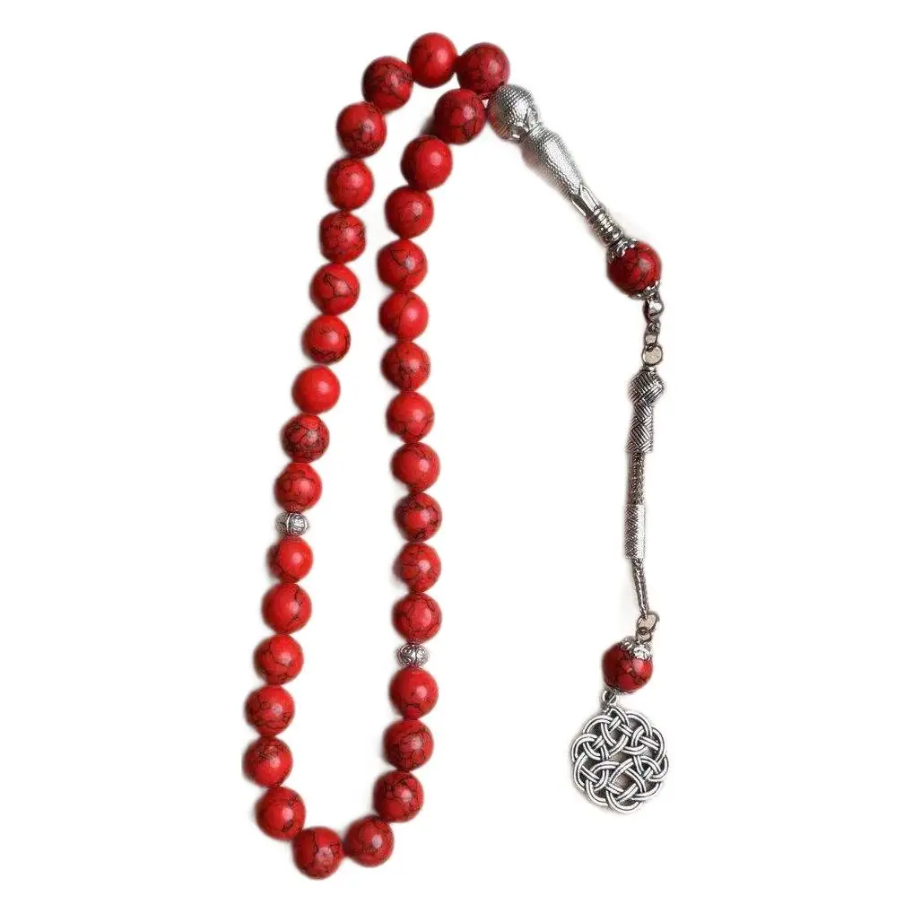 Turquoise Muslim Rosary Beads 10mm Tasbih Set - Image 5