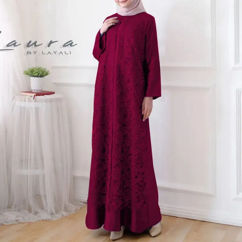 2024 New Cross-Border Women's Fashion Foreign Trade Long Robe Pullover Dress