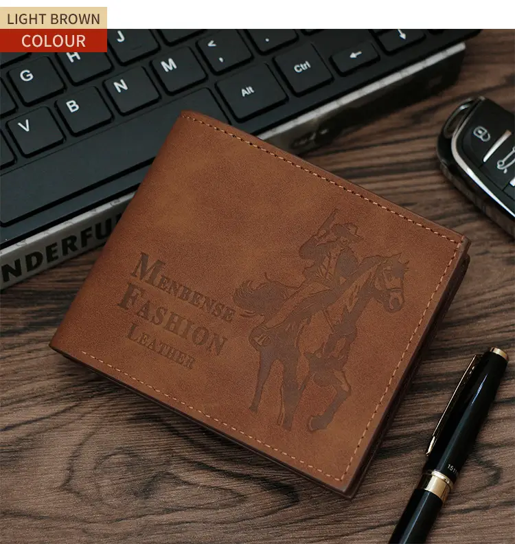 Men's Hunter Embossed Leather Wallet Brown — feature 12