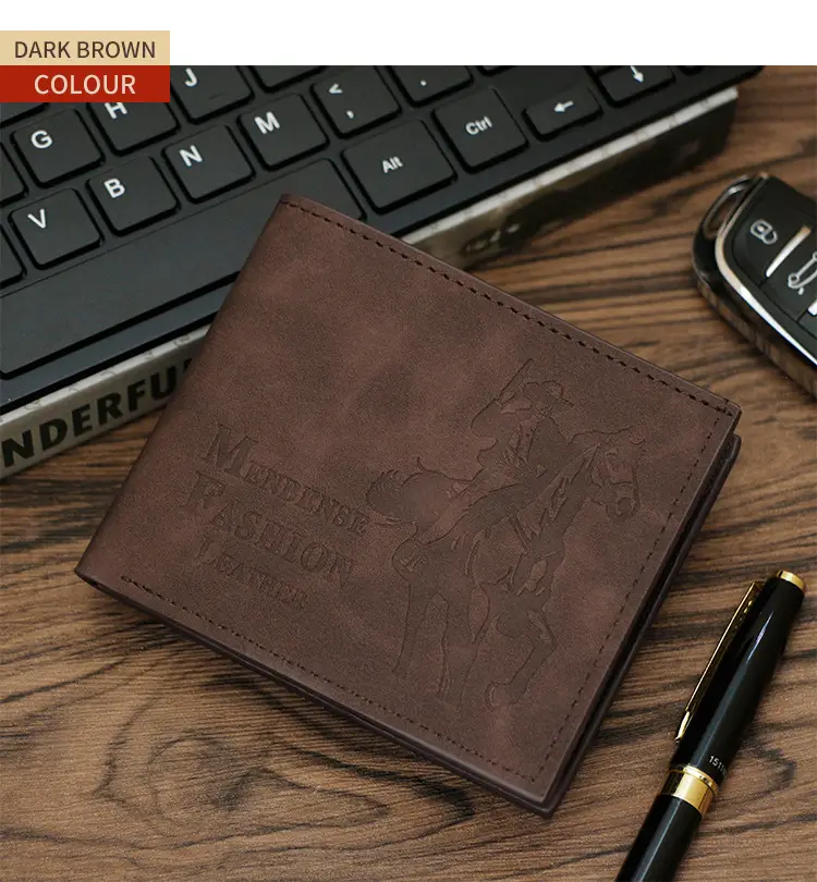 Men's Hunter Embossed Leather Wallet Brown — feature 13