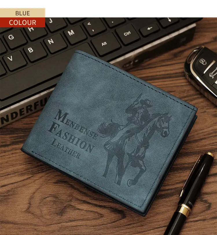 Men's Hunter Embossed Leather Wallet Brown — feature 14