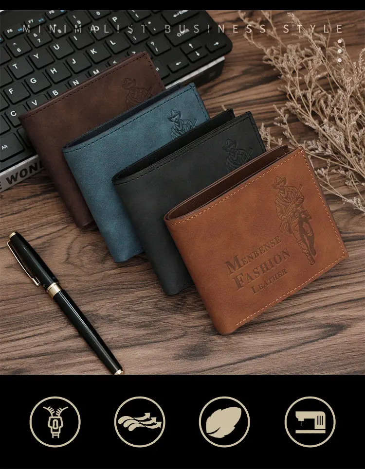 Men's Hunter Embossed Leather Wallet Brown — feature 2