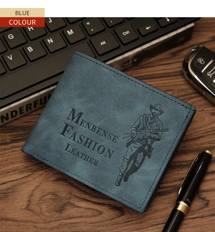 Men's Hunter Embossed Leather Wallet Brown — feature 23