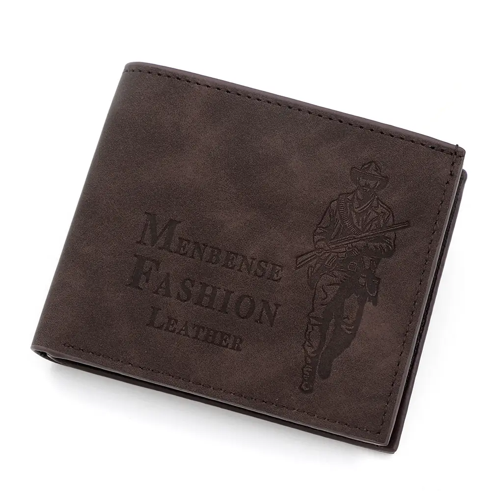 Men's Hunter Embossed Leather Wallet Brown - Image 7