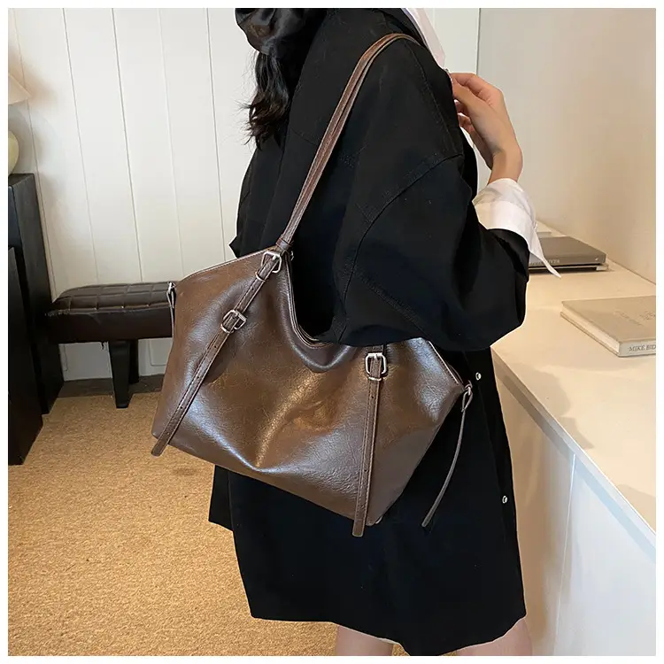Women's Vintage Brown Tote Bag Large Capacity Crossbody — feature 31