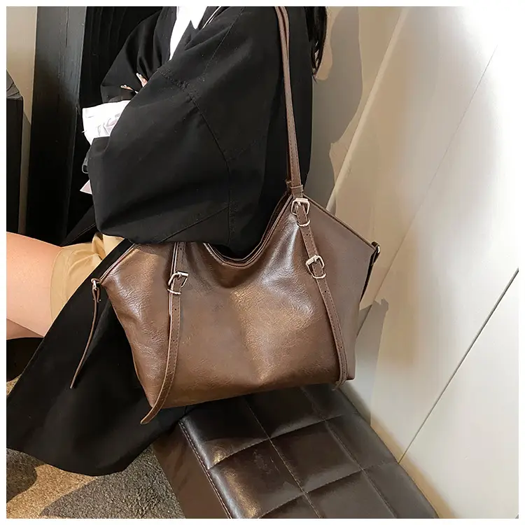 Women's Vintage Brown Tote Bag Large Capacity Crossbody — feature 32