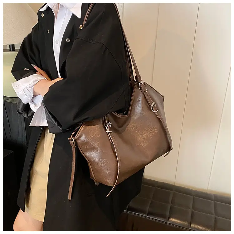 Women's Vintage Brown Tote Bag Large Capacity Crossbody — feature 34