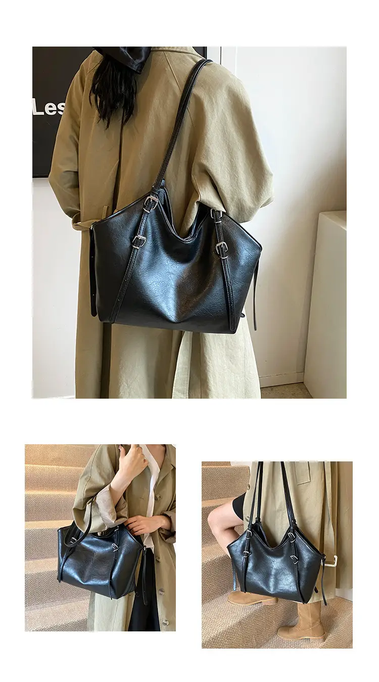 Women's Vintage Brown Tote Bag Large Capacity Crossbody — feature 6
