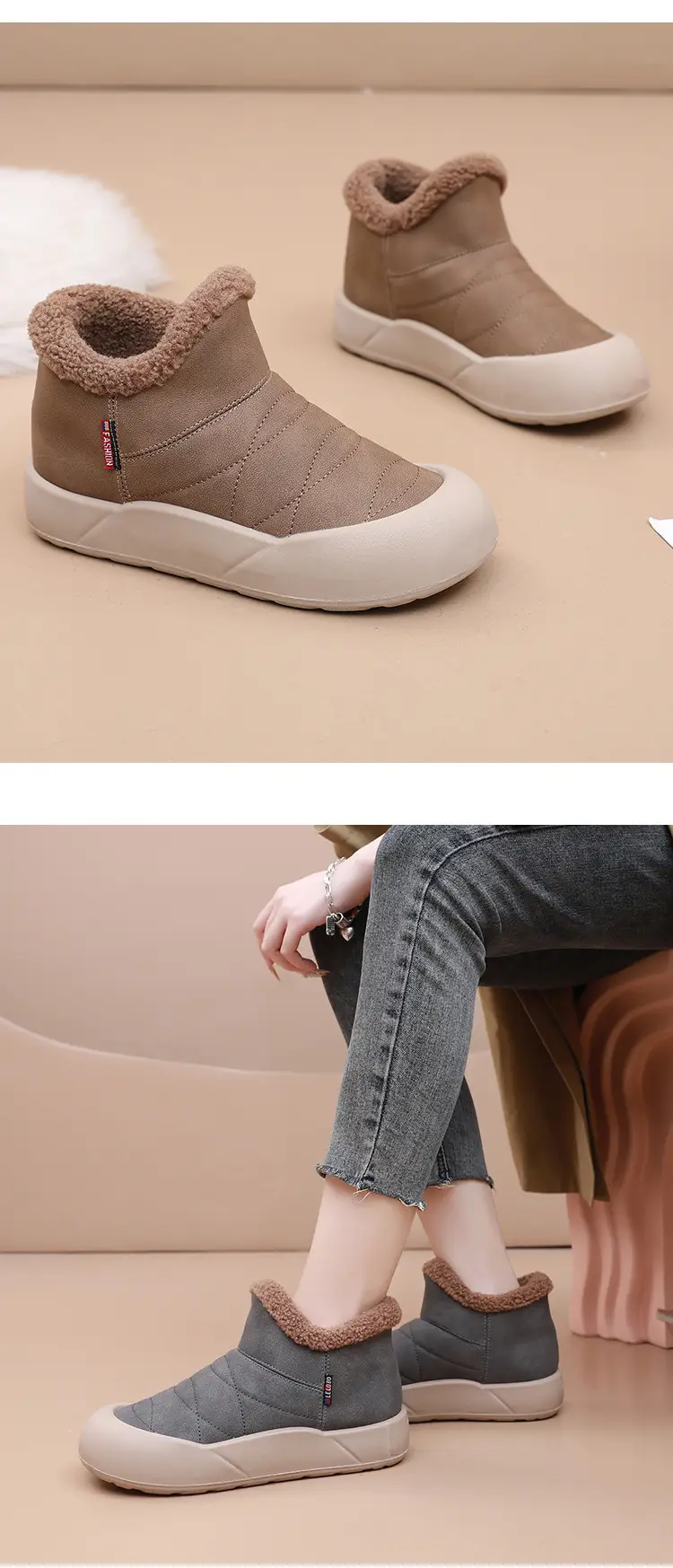 Women's 2025 Winter Slip-On Warm Boots with Plush Lining — feature 18