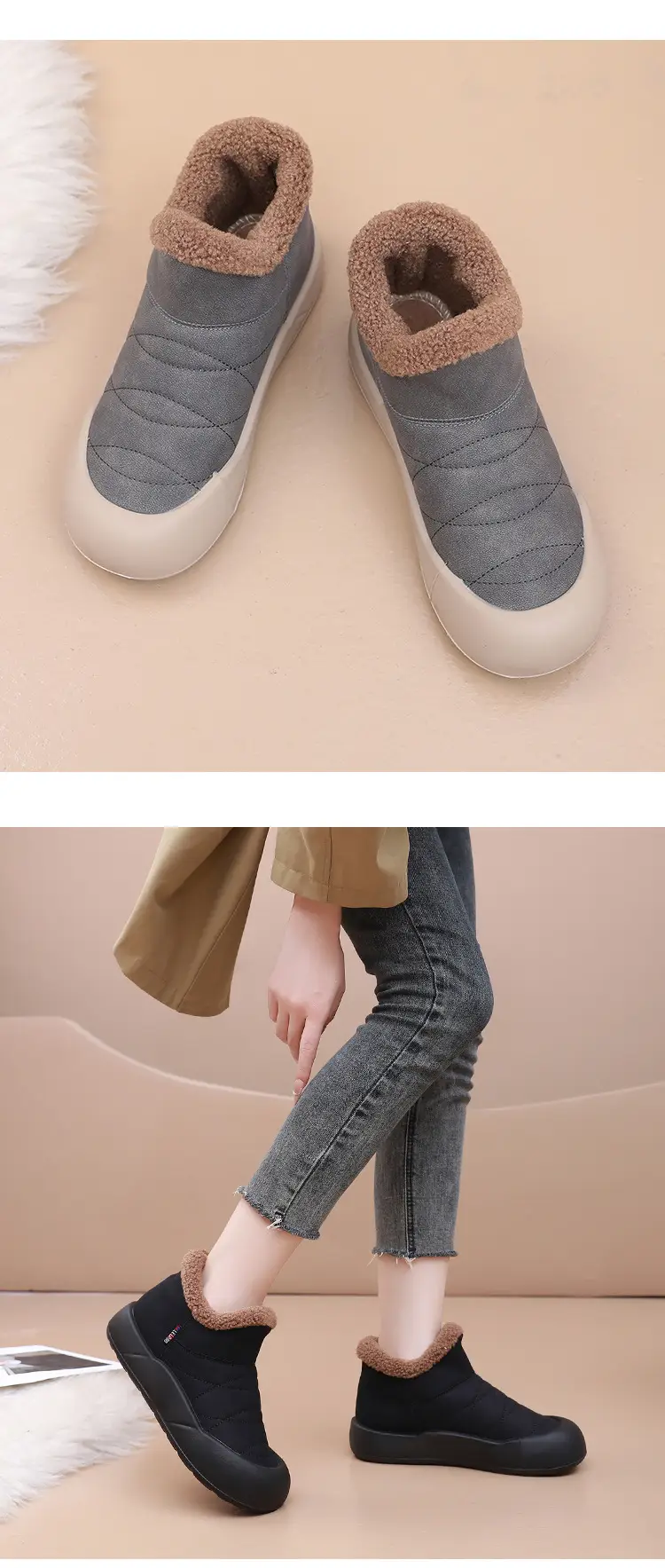 Women's 2025 Winter Slip-On Warm Boots with Plush Lining — feature 21
