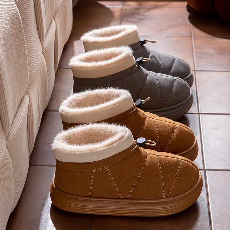 Women's Beige Fleece Snow Boots Warm Winter - Image 6