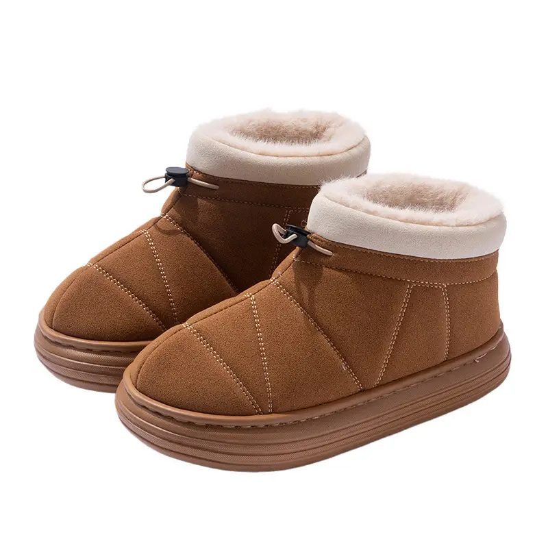 Women's Beige Fleece Snow Boots Warm Winter - Image 9