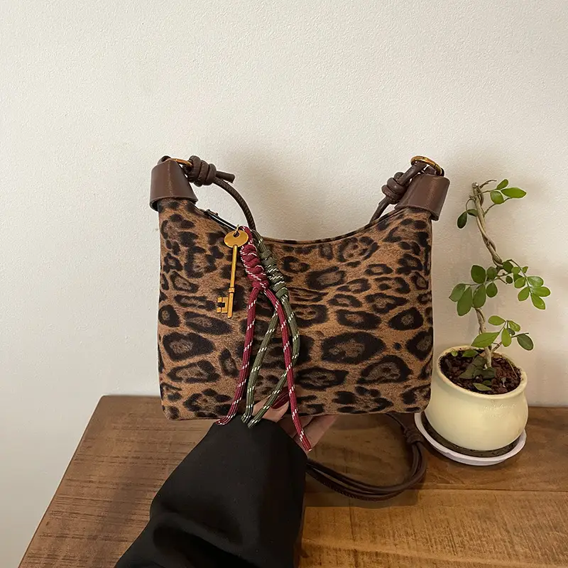 Leopard Print Shoulder Bag for Women 2026
