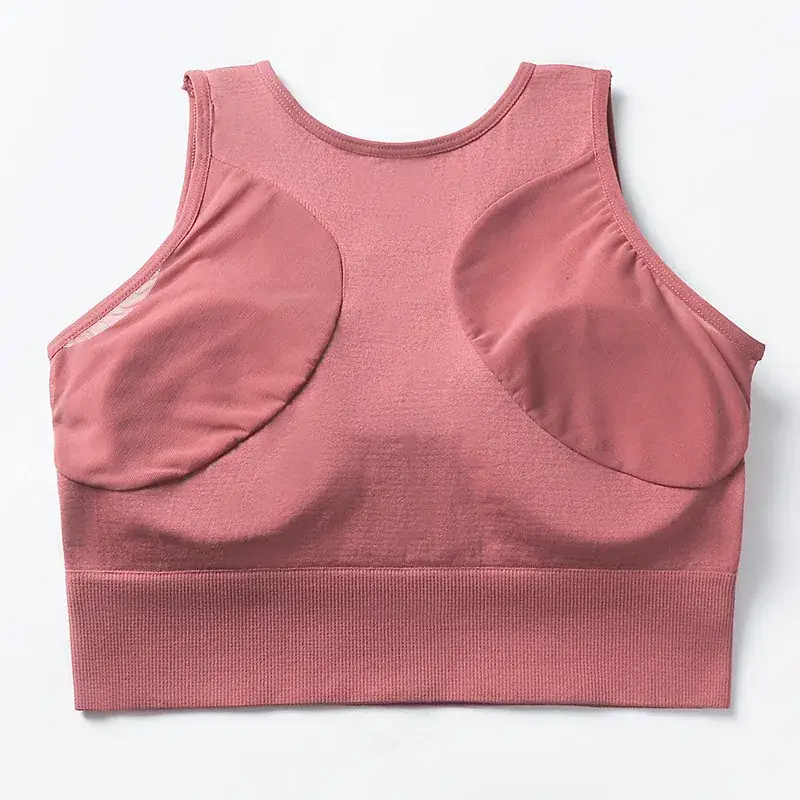 Women's Seamless Back Mesh Yoga Sports Bra Green - Image 13