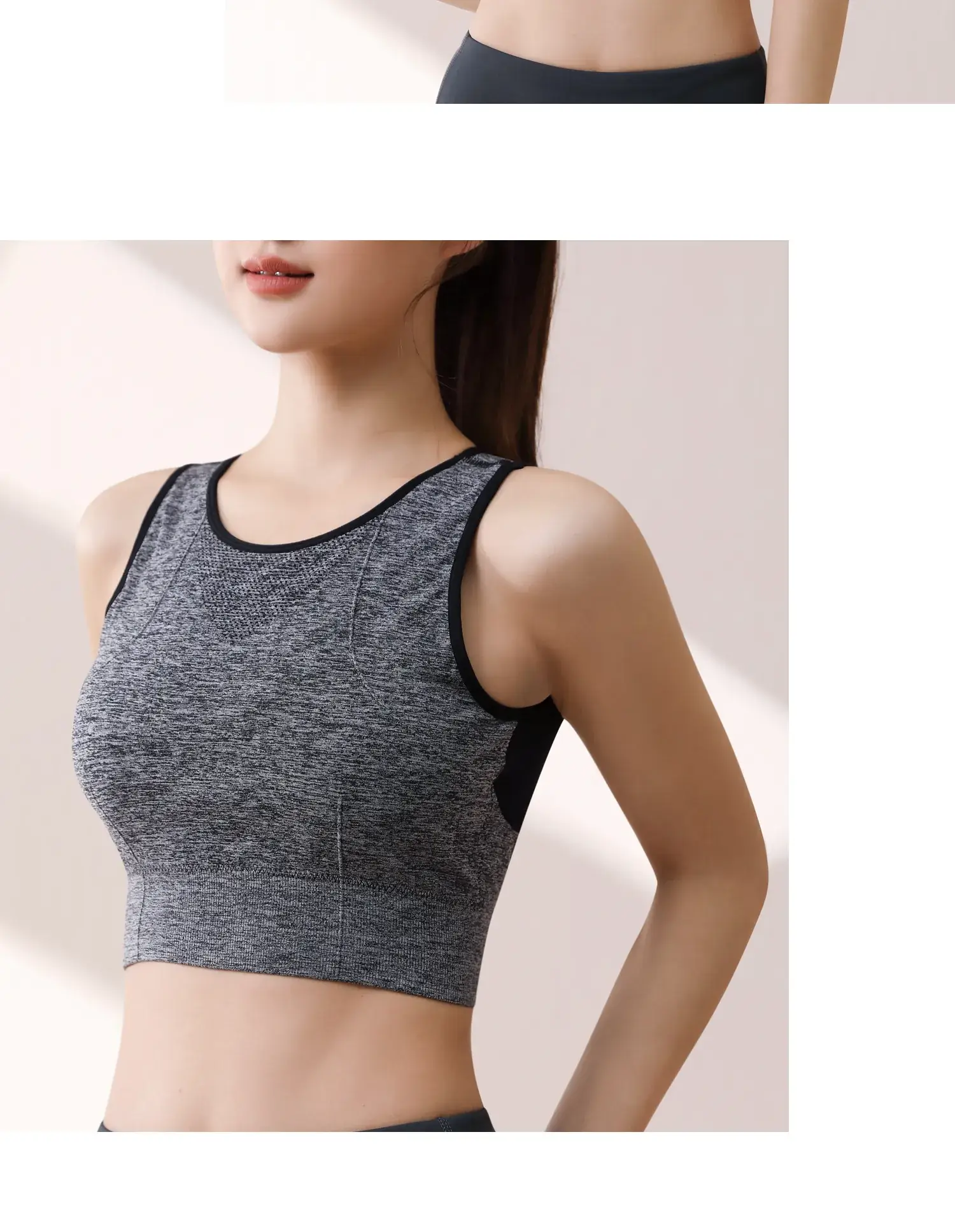 Women's Seamless Back Mesh Yoga Sports Bra Green — feature 3