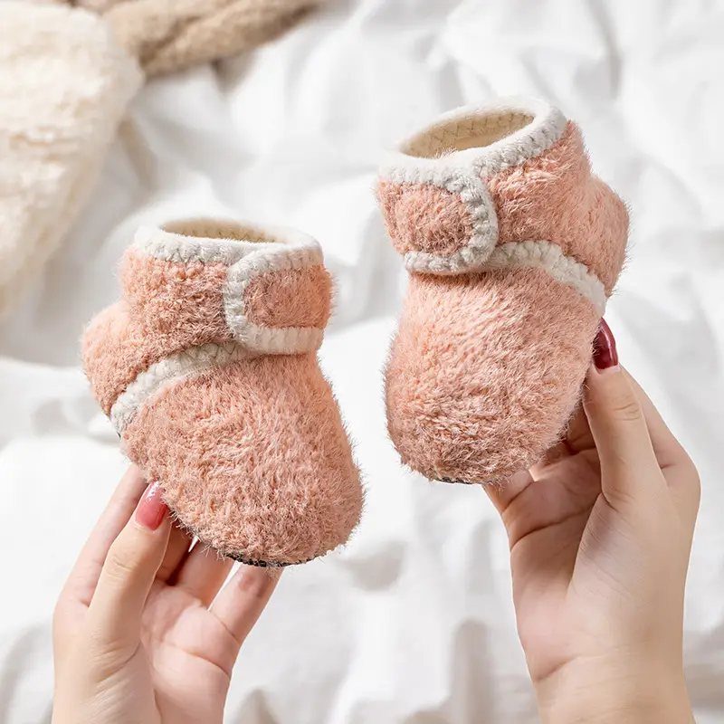 Fleece Lined Baby Socks Shoes Low to High Top Warm Cotton Autumn Winter