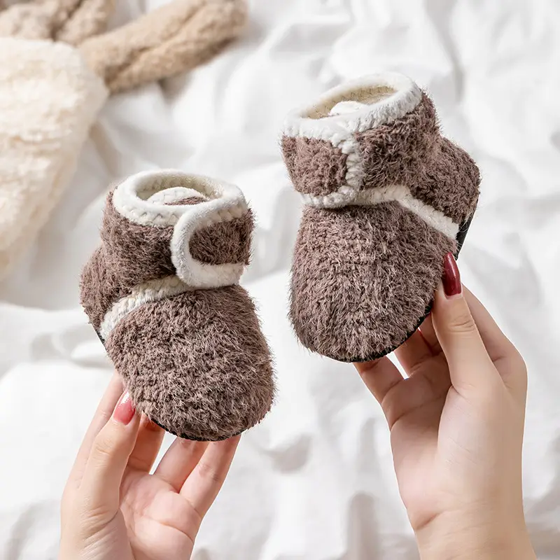 Fleece Lined Baby Socks Shoes Low to High Top Warm Cotton Autumn Winter