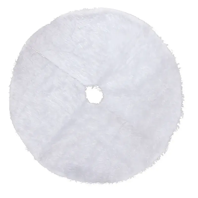 2025 Cross-Border Hot-Selling Christmas Tree Skirt Pure White Long-Haired Christmas Tree Bottom Decoration Carpet - Image 5