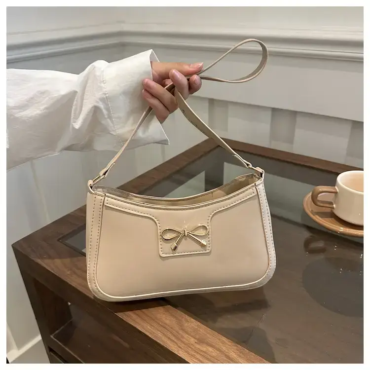 Black Bow Embroidered Shoulder Bag for Women — feature 11