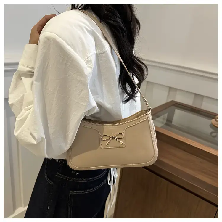 Black Bow Embroidered Shoulder Bag for Women — feature 12