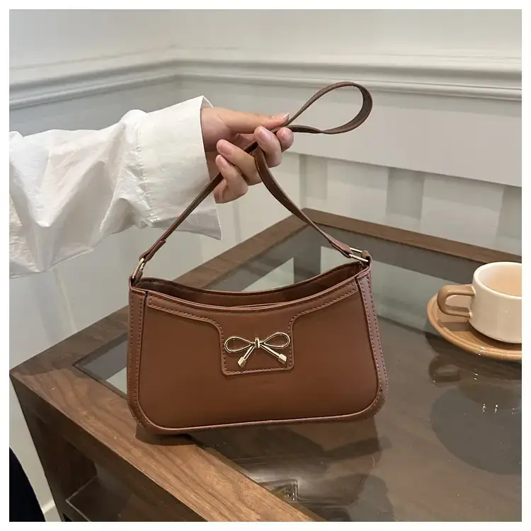 Black Bow Embroidered Shoulder Bag for Women — feature 15