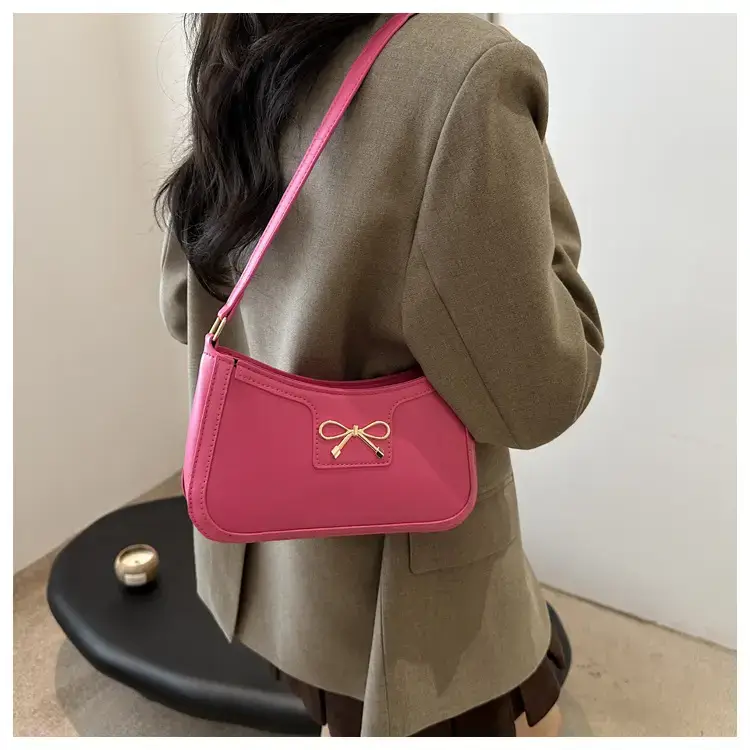 Black Bow Embroidered Shoulder Bag for Women — feature 19