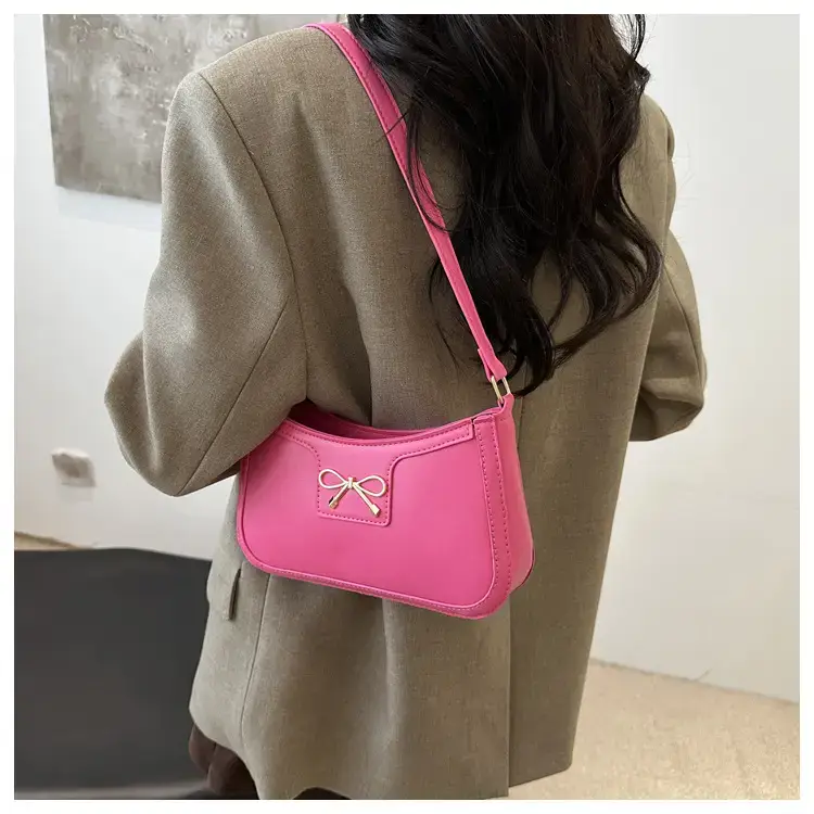 Black Bow Embroidered Shoulder Bag for Women — feature 20