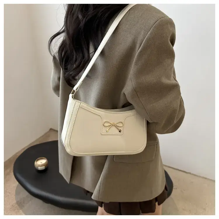 Black Bow Embroidered Shoulder Bag for Women — feature 22