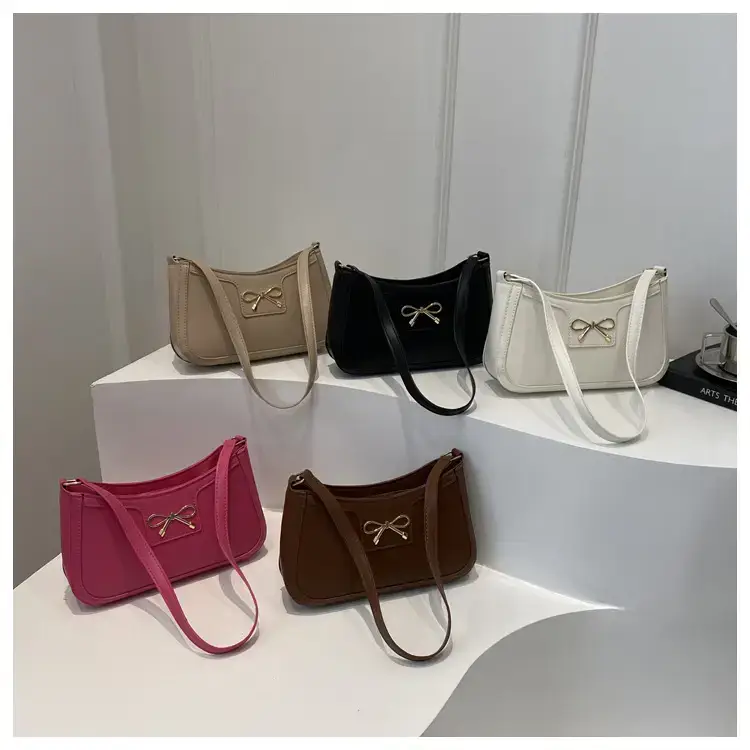 Black Bow Embroidered Shoulder Bag for Women — feature 24