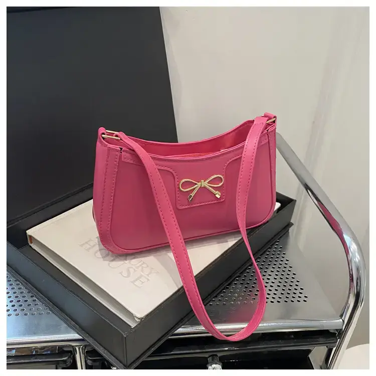 Black Bow Embroidered Shoulder Bag for Women — feature 26
