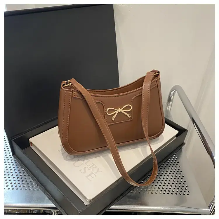 Black Bow Embroidered Shoulder Bag for Women — feature 28
