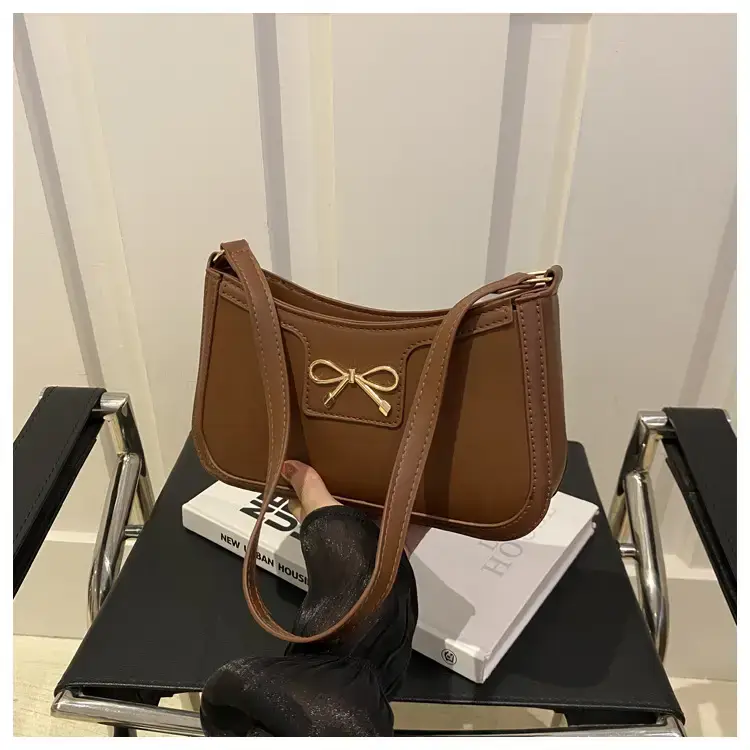 Black Bow Embroidered Shoulder Bag for Women — feature 30