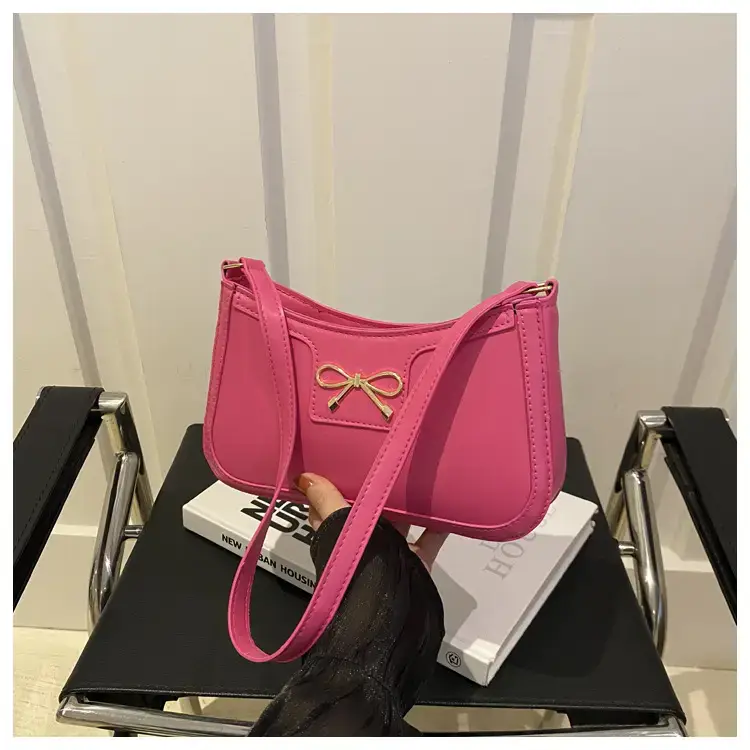 Black Bow Embroidered Shoulder Bag for Women — feature 31