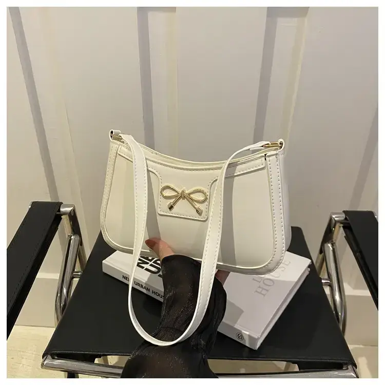 Black Bow Embroidered Shoulder Bag for Women — feature 32