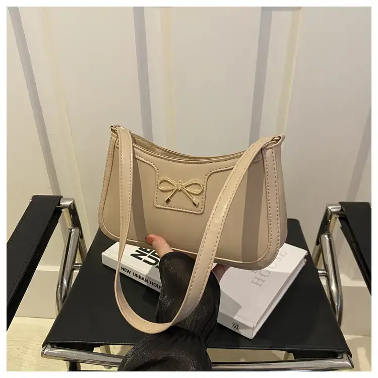 Black Bow Embroidered Shoulder Bag for Women — feature 34